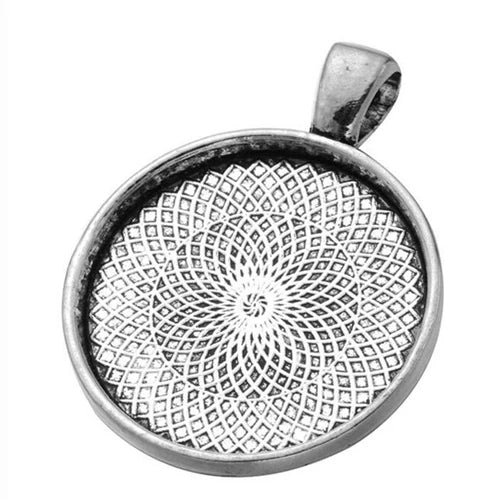 25mm DIY Necklace Alloy Round Bottom Accessories