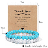 2Pcs/Set Glass Beads Bracelet Rose Quartz Agates Beaded Bracelets