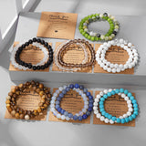 2Pcs/Set Glass Beads Bracelet Rose Quartz Agates Beaded Bracelets