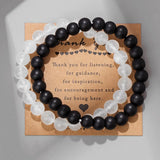 2Pcs/Set Glass Beads Bracelet Rose Quartz Agates Beaded Bracelets