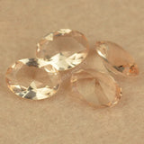 5A Light Champagne Morganite Glass Beads 2x3~13x18mm Oval Shape