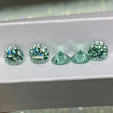 3.0mm~12mm Green Moissanite Stone Brilliant Cut for DIY Jewelry Making
