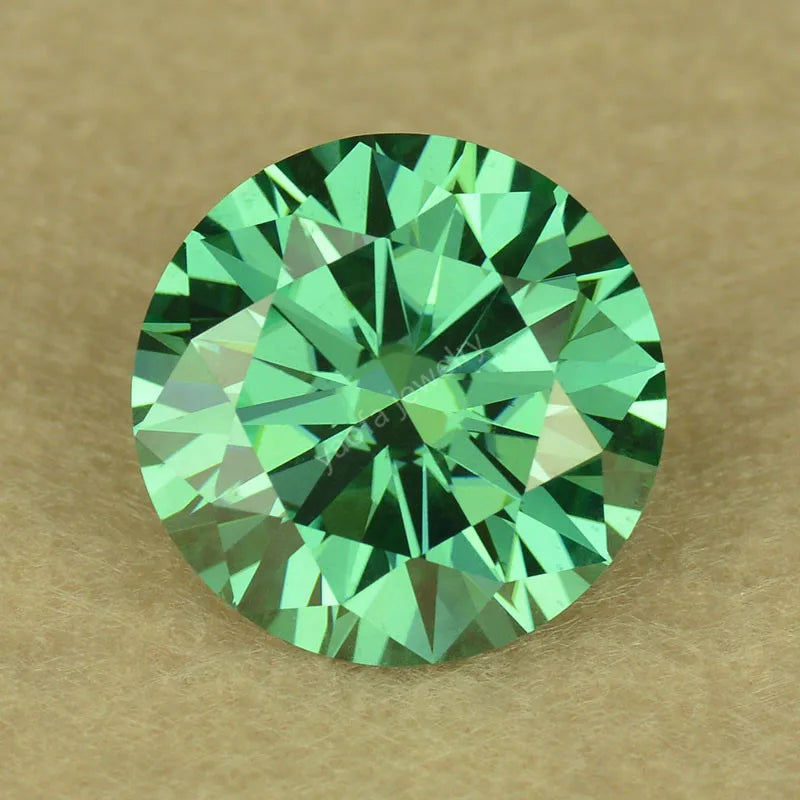 3.0mm~12mm Green Moissanite Stone Brilliant Cut for DIY Jewelry Making
