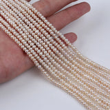 3.5-4mm Natural Pearl Button Freshwater Strands for Jewelry Making