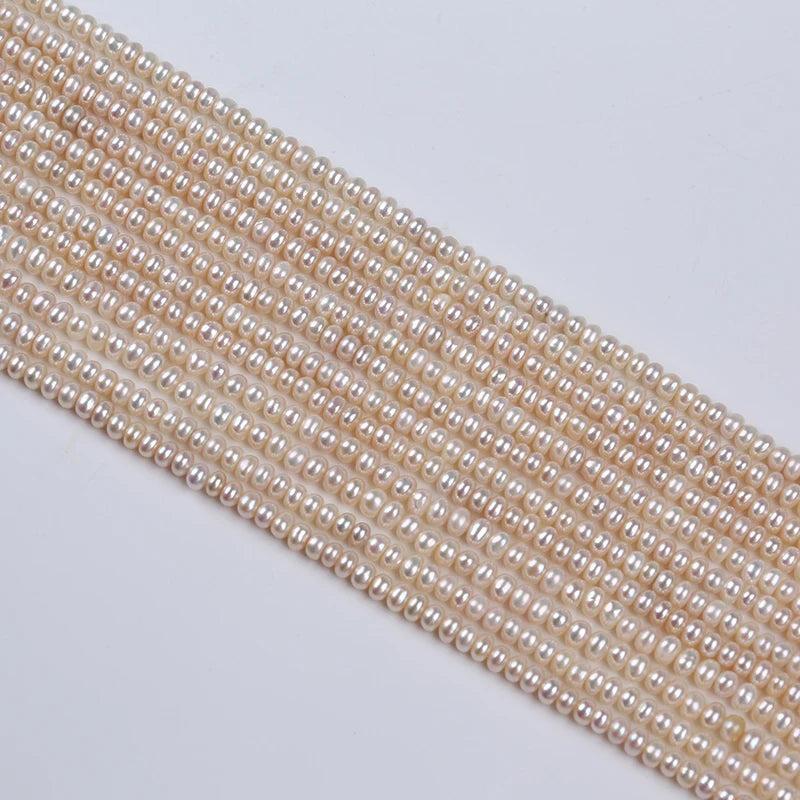 3.5-4mm Natural Pearl Button Freshwater Strands for Jewelry Making