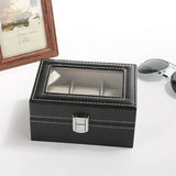 3-Grid Leather Watch Box for Travel Storage