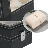 3-Grid Leather Watch Box for Travel Storage