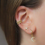 3 PcS 925 Sterling Silver Lip Cuff RingS EarringS Delicate DropShip