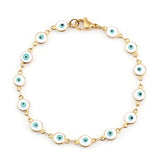 304 Stainless Steel Eye Bracelets Colorful Enamel Evil Eye Bracelet