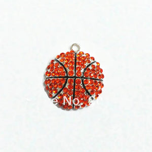 35mm 10pcs Basketball Rhinestone Pendants For Kids Necklace