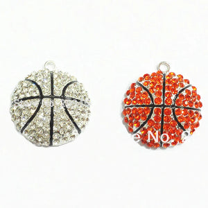 35mm 10pcs Basketball Rhinestone Pendants For Kids Necklace