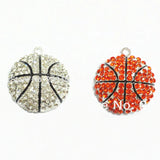 35mm 10pcs Basketball Rhinestone Pendants For Kids Necklace