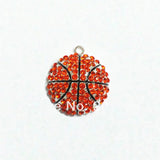 35mm 10pcs Basketball Rhinestone Pendants For Kids Necklace