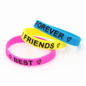 3PCS Motivational Forever Silicone Wristband Friendship Bracelet