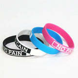 4PC No Pain No Gain Motivation Silicone Bracelets Adult Size