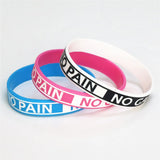 4PC No Pain No Gain Motivation Silicone Bracelets Adult Size