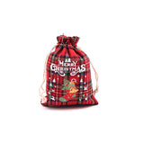 4Pcs Christmas Red Cotton Bags 10x14 13x18cm Xmas Candy Gift Bag Small Drawstrin