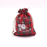 4Pcs Christmas Red Cotton Bags 10x14 13x18cm Xmas Candy Gift Bag Small Drawstrin