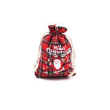 4Pcs Christmas Red Cotton Bags 10x14 13x18cm Xmas Candy Gift Bag Small Drawstrin