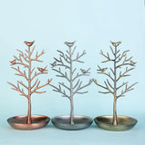 Alloy Jewelry Bird Tree Display Stand Holder Organizer Tower in 5 Colors