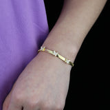 5A CZ Paved Butterfly Charm Bracelet with 4mm Snake Chain