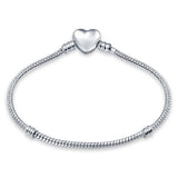 Plated Silver Love Bead Snake Chain Bracelet for DIY Charms Bead Jewelry Making