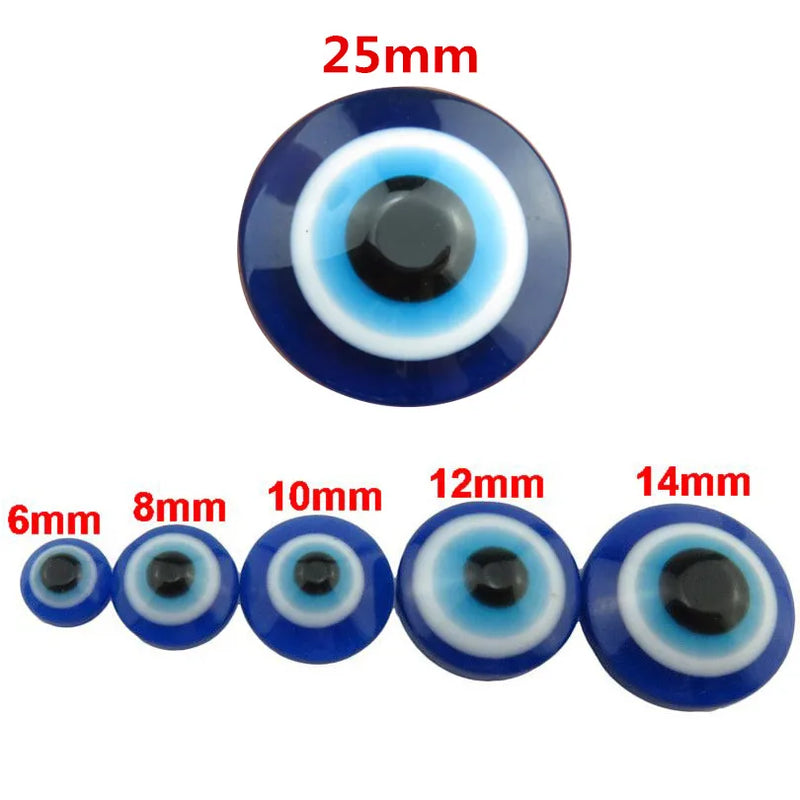 Resin Evil Eye Flat Beads Ojo Turco Charms For Jewelry Making