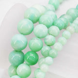 Green Chalcedony Flowers Stripe DIY Beads Loose Stone 15inch