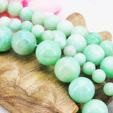 Green Chalcedony Flowers Stripe DIY Beads Loose Stone 15inch