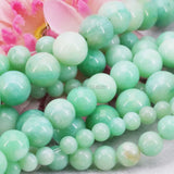 Green Chalcedony Flowers Stripe DIY Beads Loose Stone 15inch