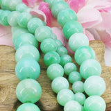 Green Chalcedony Flowers Stripe DIY Beads Loose Stone 15inch
