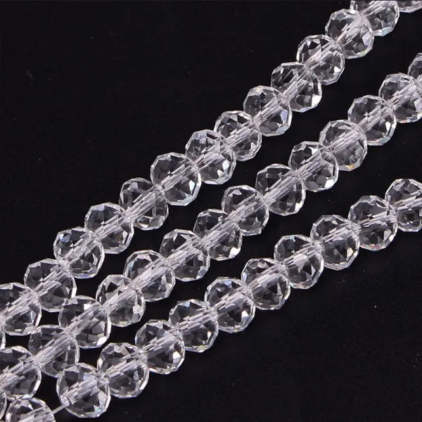 6/8/10mm Faceted Crystal Rondelle Beads Glass Beads DIY Jewelry Making