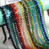 6/8/10mm Faceted Crystal Rondelle Beads Glass Beads DIY Jewelry Making
