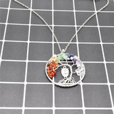 6pcs Owls Tree Of Life Pendant Necklace Green Turquoises Natural Stone