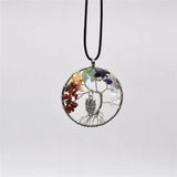 6pcs Owls Tree Of Life Pendant Necklace Green Turquoises Natural Stone