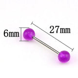 7Pcs Glow Acrylic Tongue Nose Barbell Bars Body Piercing Jewelry
