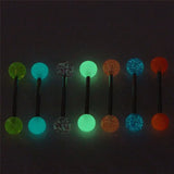 7Pcs Glow Acrylic Tongue Nose Barbell Bars Body Piercing Jewelry