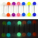 7Pcs Glow Acrylic Tongue Nose Barbell Bars Body Piercing Jewelry