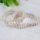 8-9mm Square Freshwater Pearl Beaded Bracelet for Women
