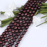 Natural Rice Freshwater Pearl Strand 8-9mm Wine