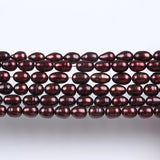 Natural Rice Freshwater Pearl Strand 8-9mm Wine