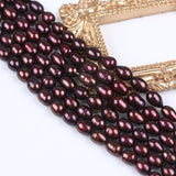 Natural Rice Freshwater Pearl Strand 8-9mm Wine