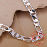 925 Silver Men Chain Bracelet 8 Inch Cuff Bangle Fine Jewelry