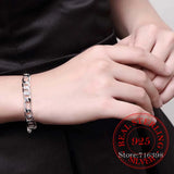 925 Silver Men Chain Bracelet 8 Inch Cuff Bangle Fine Jewelry