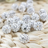 8mm Round Clay Beads Pave Crystal Disco Rhinestone Beads 50pcs