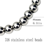 8mm Stainless Steel Ball Charm Bracelet Punk Style Jewelry Gift for Men