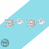 925 Colorful Square Stud Earrings Women Jewelry