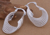 925 Silver U Shaped Earrings Women Solid Color Jewelry