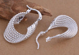 925 Silver U Shaped Earrings Women Solid Color Jewelry
