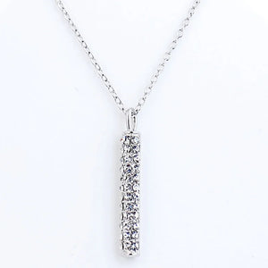 925 Silver Zircon Pendant Necklace for Prom Party